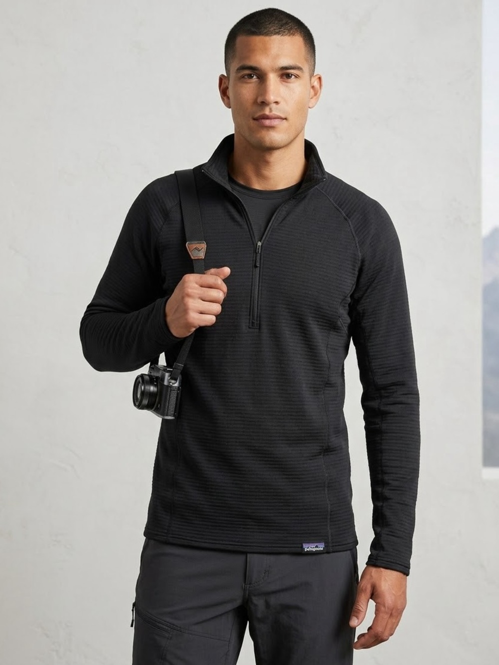 Patagonia Capilene Thermal Weight Quarter-Zip Neck Black Men’s Large
